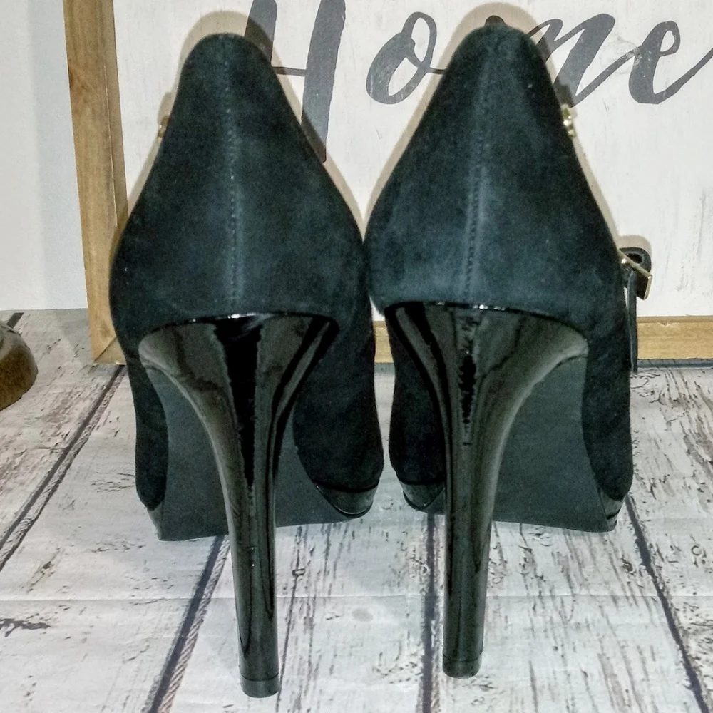 Calvin Klein Black Suede Stiletto Dress Pumps - Picture 8 of 13